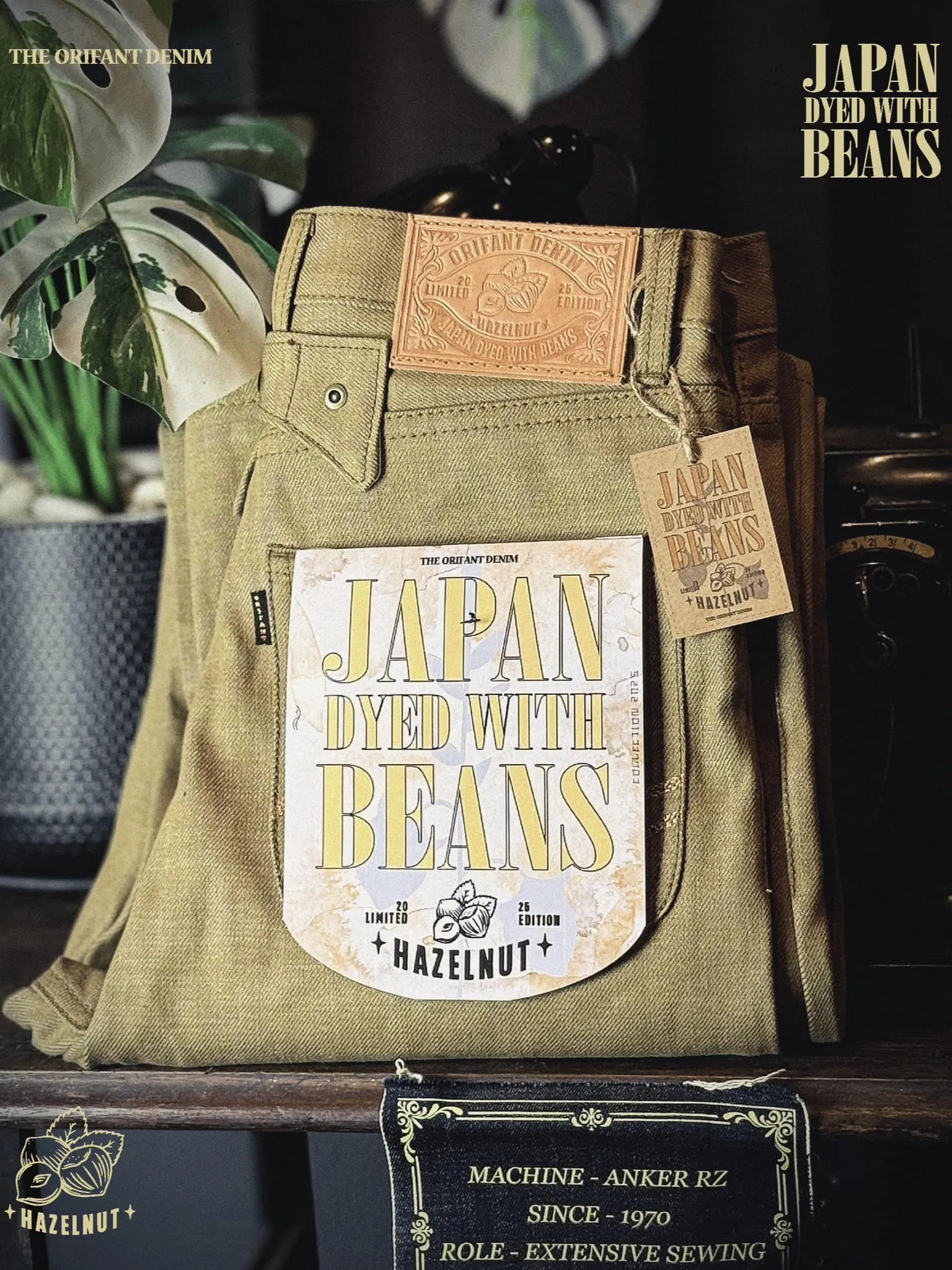 “HAZELNUT” japan dyed with beans